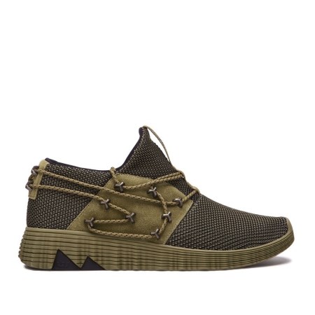 Supra Malli Mens Low Tops Shoes Olive UK 07EUO